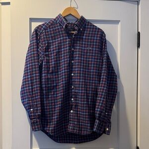 Vineyard Vines Blue and Red Checkered Whale Shirt